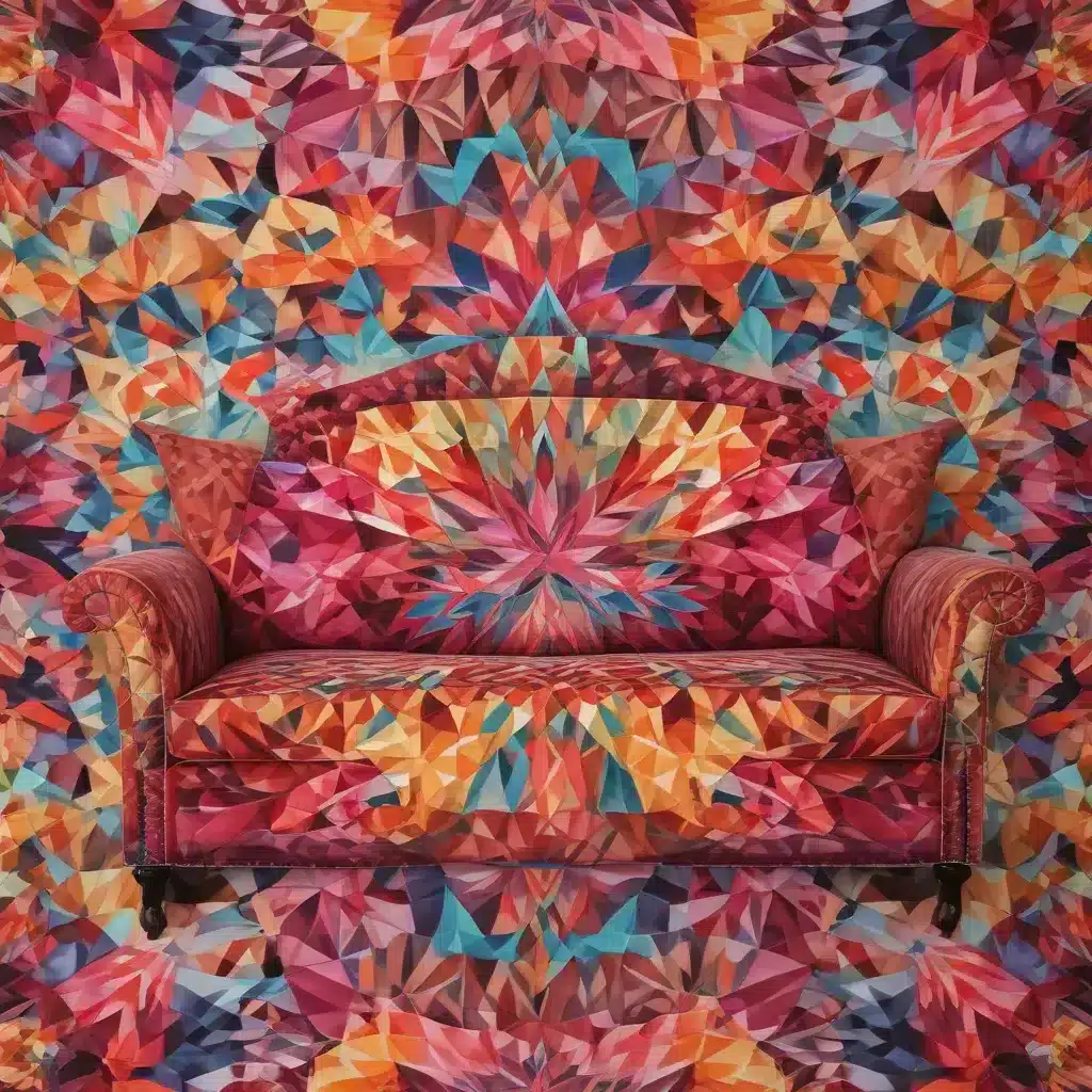 Sofa Forge Geometric Glory  Kaleidoscopic Optical Prints for Captivating Style