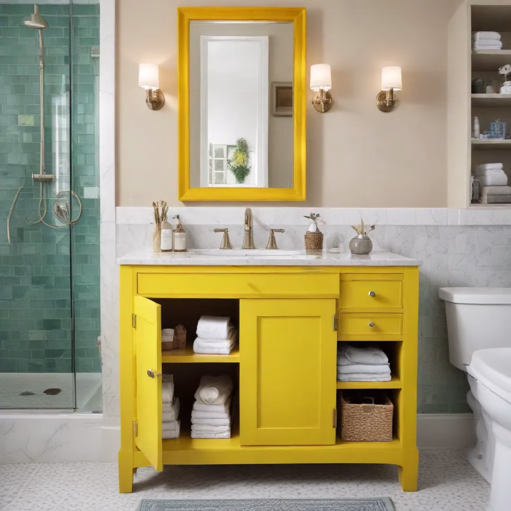 Unexpected Color: Livening Up Bathroom Storage with Vibrant Hues Unexpected Color: Livening Up Bathroom Storage with Vibrant Hues
