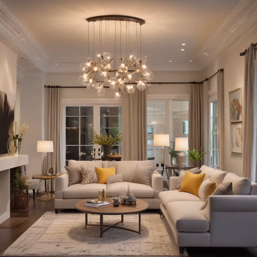 Elevating Living Room Style with Sofa-Coordinated Lighting Fixtures