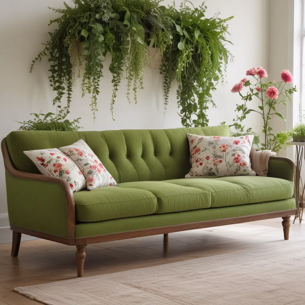 Greenery and Flowers: Elevating Sofa Style Naturally Greenery and Flowers: Elevating Sofa Style Naturally